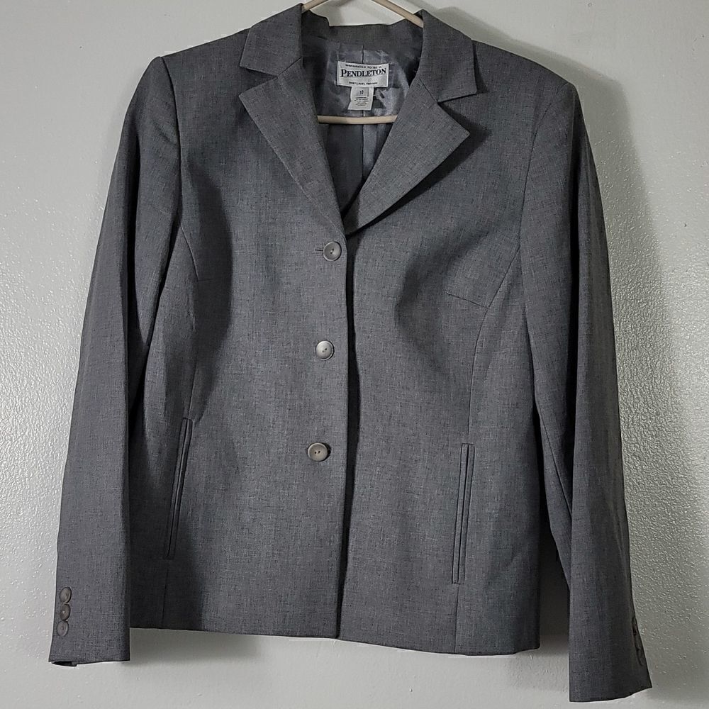 Pendleton Gray Wool Blazer  - Picture 3 of 11